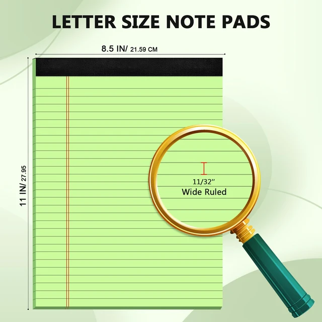 Alt view image 2 of 7 - Colored Legal Pads 8.5 x 11 Note Pad 6 Pack Lined Paper Wide Ruled Notepads Pink Legal Pad 8.5'' x 11'' Writing Pad 8.5 x 11 Note Pads Pads of Paper Wide Ruled Colored Notepad, 30 Sheets/Pad