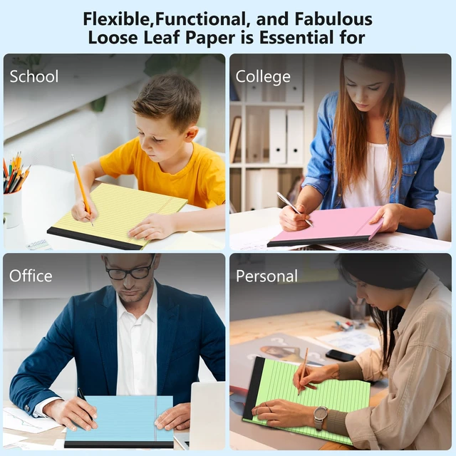 Alt view image 7 of 7 - Colored Legal Pads 8.5 x 11 Note Pad 6 Pack Lined Paper Wide Ruled Notepads Pink Legal Pad 8.5'' x 11'' Writing Pad 8.5 x 11 Note Pads Pads of Paper Wide Ruled Colored Notepad, 30 Sheets/Pad