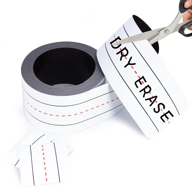 Main image of Magnetic Sentence Strips for Whiteboard,3 Inch x 60 Feet Reusable Dry Erase Handwriting Practice Strips, Teacher Supplies for Classroom & Homeschool