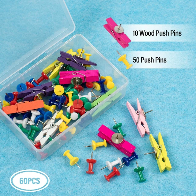 Alt view image 6 of 7 - Cork Bulletin Board 12x12, 1/2" Thick Felt Cork Board Tiles 6 Pack, Small Square Pin Board for Wall, Self Adhesive Corkboards with 60 Push Pin Wood Clips for School, Home & Office, Baby Blue