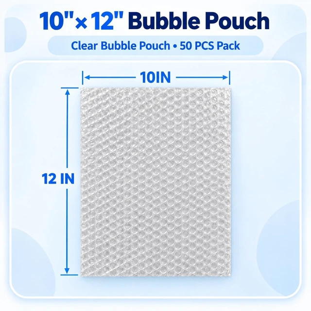 Alt view image 2 of 7 - 50PCS 10x12" Bubble Pouches, Clear Double-Wall Shockproof Protective Bags Double-Wall Thickening for Superior Cushioning,Shockproof & Lightweight. Ideal for Moving, Shipping, Packing & Storage