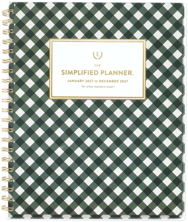 Main image of 2027 Planner, Simplified by Emily Ley, Weekly & Monthly, 8.5" x 11", Customizable, Camp Gingham (EL58-901-27)