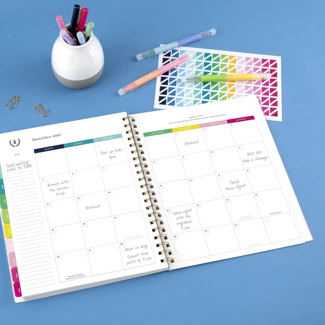 Alt view image 3 of 7 - 2027 Planner, Simplified by Emily Ley, Weekly & Monthly, 8.5" x 11", Customizable, Camp Gingham (EL58-901-27)