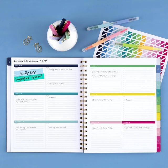 Alt view image 2 of 7 - 2027 Planner, Simplified by Emily Ley, Weekly & Monthly, 8.5" x 11", Customizable, Camp Gingham (EL58-901-27)