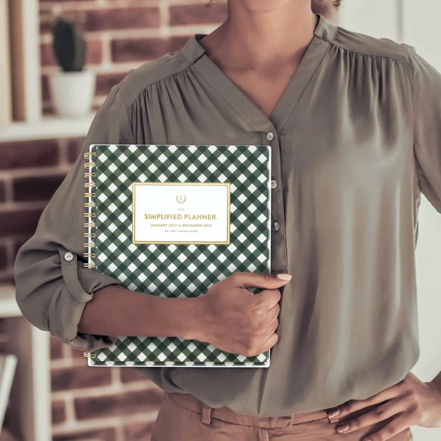 Alt view image 5 of 7 - 2027 Planner, Simplified by Emily Ley, Weekly & Monthly, 8.5" x 11", Customizable, Camp Gingham (EL58-901-27)