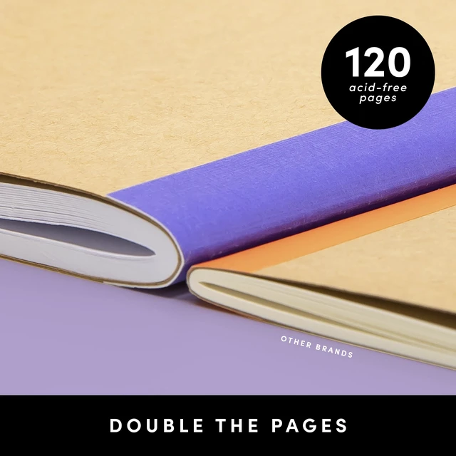 Alt view image 3 of 7 - 12-Pack Composition Notebook Journals, 120 Pages, Kraft Cover with Jewel Tone Spines, College Ruled Lined Paper, Small Size (8 in x 5.75 in) for Home, Office or School Supplies