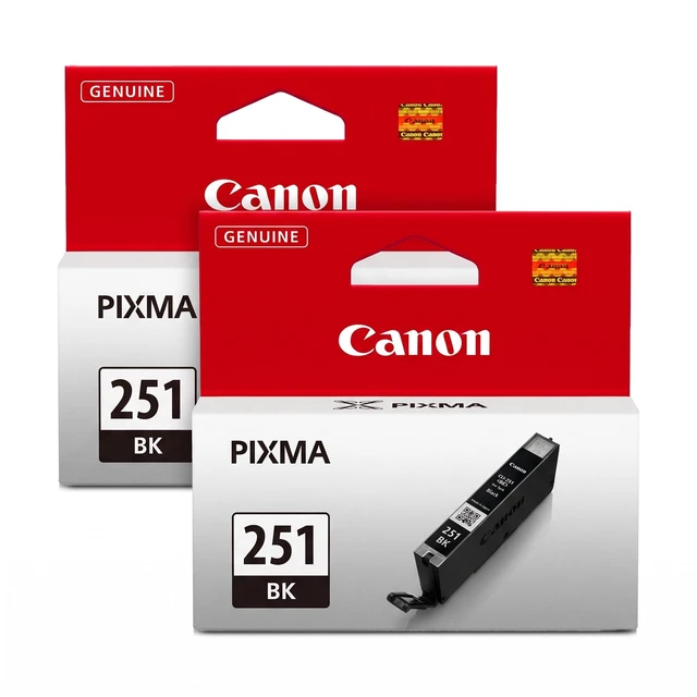 Main image of CLI-251 Black Compatible to iP7220,iP8720,iX6820,MG5420,MG5520/MG6420,MG5620/MG6620,MG6320,MG7120,MG7520,MX922/MX722 Printers (Pack of 2)