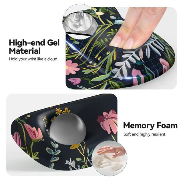 Alt view image 2 of 7 - Gel Ergonomic Mouse Pad & Keyboard Wrist Rest & Coaster 3 in 1 Set, Pain Relief, Milk Silk Cloth, Non-Slip PU Base, Easy Typing, Memory Foam Wrist Support for Office & Home