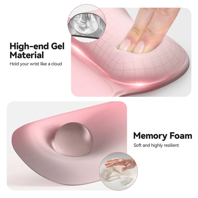 Alt view image 3 of 7 - Gel Ergonomic Mouse Pad & Keyboard Wrist Rest & Coaster 3 in 1 Set, Pain Relief, Milk Silk Cloth, Non-Slip PU Base, Easy Typing, Memory Foam Wrist Support for Office & Home