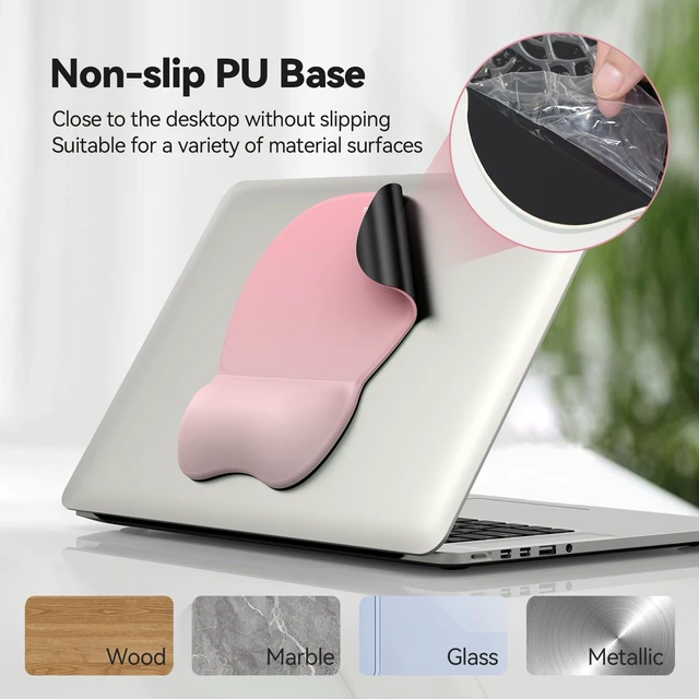 Alt view image 5 of 7 - Gel Ergonomic Mouse Pad & Keyboard Wrist Rest & Coaster 3 in 1 Set, Pain Relief, Milk Silk Cloth, Non-Slip PU Base, Easy Typing, Memory Foam Wrist Support for Office & Home