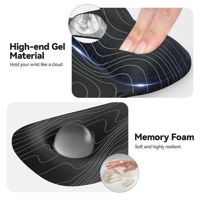 Alt view image 4 of 7 - Gel Ergonomic Mouse Pad & Keyboard Wrist Rest & Coaster 3 in 1 Set, Pain Relief, Milk Silk Cloth, Non-Slip PU Base, Easy Typing, Memory Foam Wrist Support for Office & Home