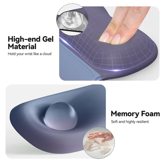 Alt view image 3 of 7 - Gel Ergonomic Mouse Pad & Keyboard Wrist Rest & Coaster 3 in 1 Set, Pain Relief, Milk Silk Cloth, Non-Slip PU Base, Easy Typing, Memory Foam Wrist Support for Office & Home