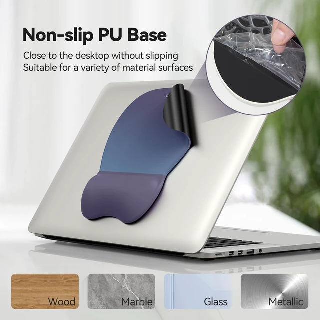 Alt view image 6 of 7 - Gel Ergonomic Mouse Pad & Keyboard Wrist Rest & Coaster 3 in 1 Set, Pain Relief, Milk Silk Cloth, Non-Slip PU Base, Easy Typing, Memory Foam Wrist Support for Office & Home