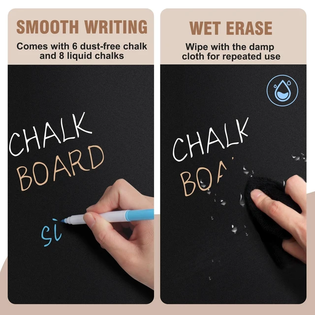 Alt view image 6 of 7 - Small Chalkboard Words Sign w/Metal Stand, 2 Pack 8x12, Rectangle Tabletop Double-Sided Erasable Message Menu Board Decorative Chalk Board for Food, Store, Business, Wedding