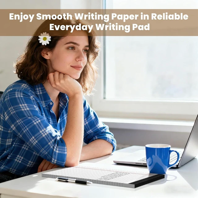 Alt view image 5 of 7 - Legal Pads 8.5 x 14 Note Pads, 6 Pack Writing Pads Wide Ruled White Notepad Micro Perforated Notepads, Double-Side Printed Lined Paper Pads 30 Sheets per Notepad, Legal Pads for Home, Office, School
