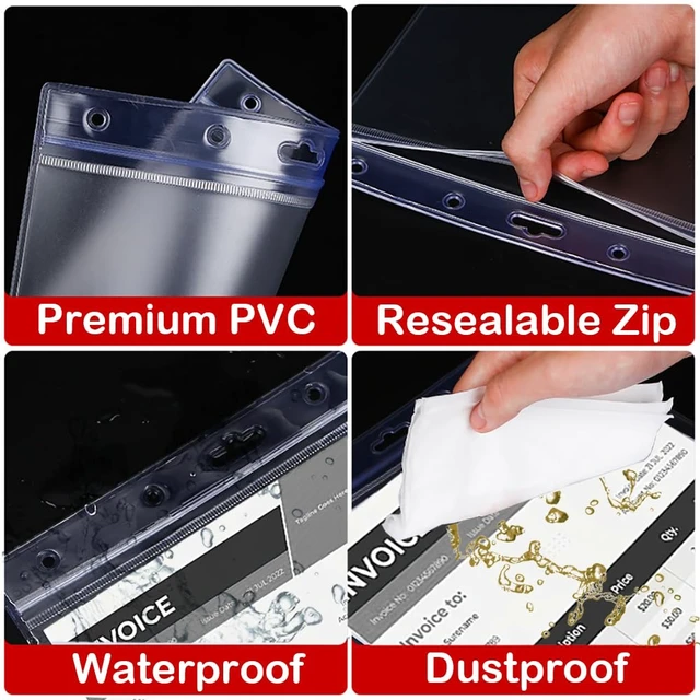 Alt view image 3 of 6 - Sheet Protectors 10 Pack 8.5" x 11" Waterproof Resealable Zip Wall Sign Holder Page Protectors Clear Photo Plastic Sleeves for Documents, Photos, and Wall Sign Display