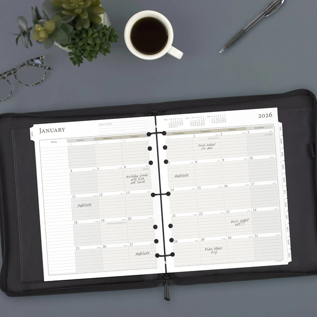 Alt view image 2 of 4 - 2026 Planner Refill, Monthly, 8-1/2" x 11", Folio Size 5, Loose-Leaf (491-685-26)