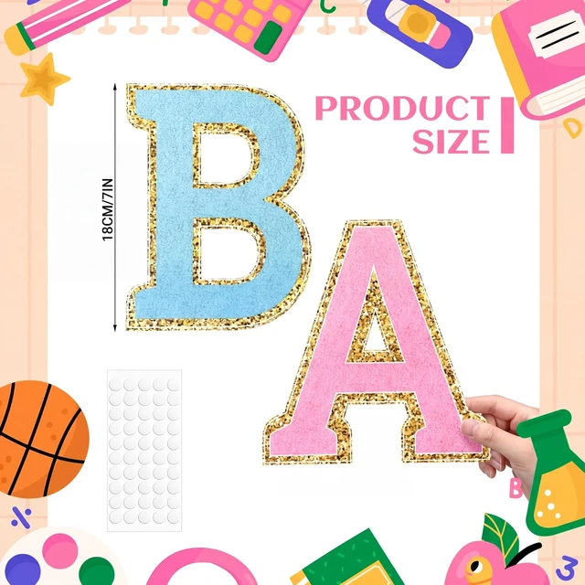 Alt view image 2 of 7 - 120 Pcs 7 in Large Bulletin Board Letters Set Embroidered Alphabet Colorful Printing Chenille Cutout Letters Set, with Adhesive Dots for Poster Board, Party, and Classroom Decor