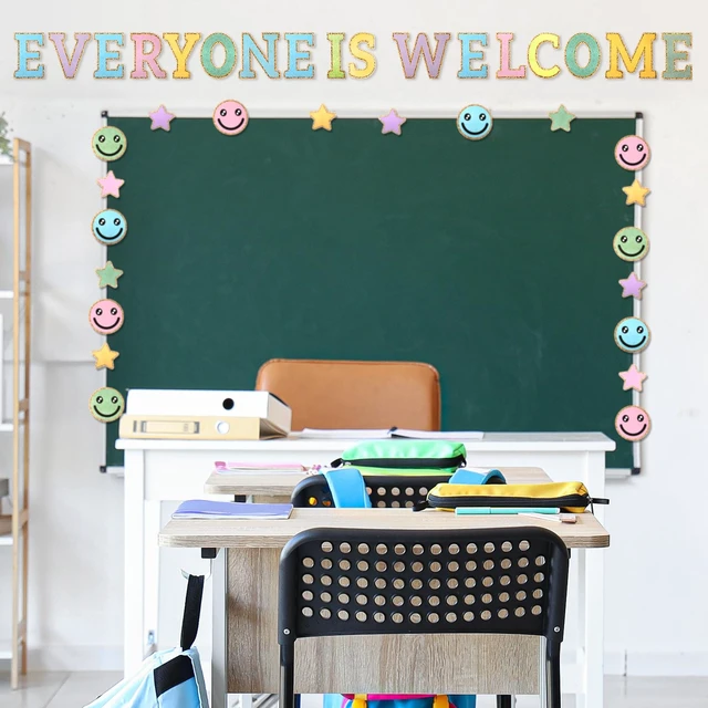 Alt view image 5 of 7 - 120 Pcs 7 in Large Bulletin Board Letters Set Embroidered Alphabet Colorful Printing Chenille Cutout Letters Set, with Adhesive Dots for Poster Board, Party, and Classroom Decor