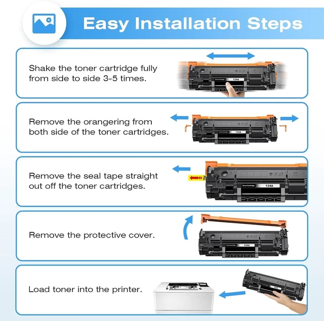 Alt view image 4 of 6 - 134A W1340A Black Toner Cartridge for HP LaserJet MFP M209dw M209 Printer | for HP 134A for HP LaserJet MFP M234dw M234sdw M234sdn M234 Printer (with Chip, 2 Pack)