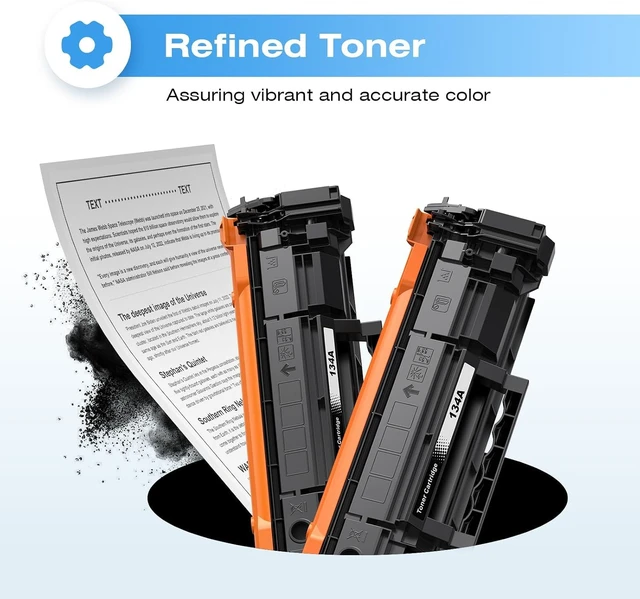 Alt view image 6 of 6 - 134A W1340A Black Toner Cartridge for HP LaserJet MFP M209dw M209 Printer | for HP 134A for HP LaserJet MFP M234dw M234sdw M234sdn M234 Printer (with Chip, 2 Pack)