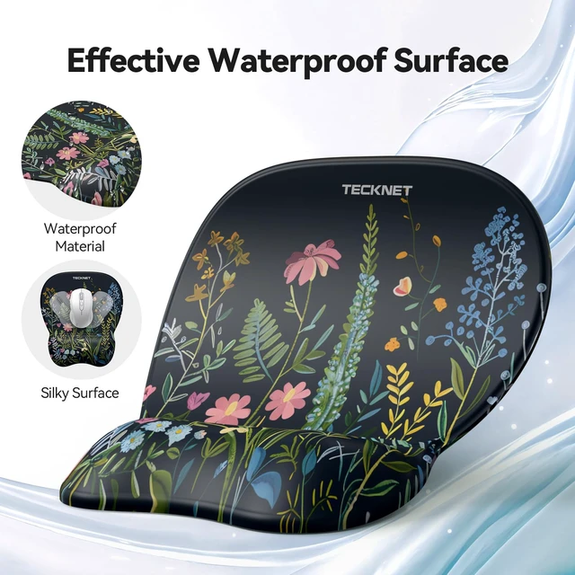 Alt view image 3 of 7 - Gel Ergonomic Mouse Pad & Keyboard Wrist Rest & Coaster 3 in 1 Set, Pain Relief, Milk Silk Cloth, Non-Slip PU Base, Easy Typing, Memory Foam Wrist Support for Office & Home