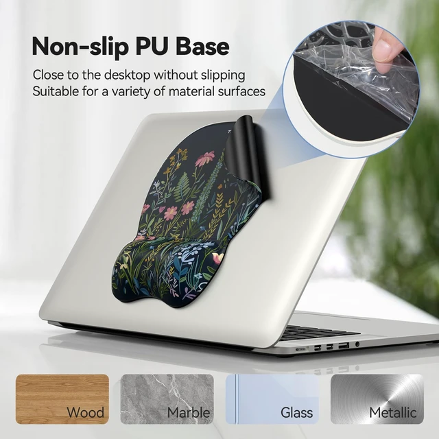 Alt view image 4 of 7 - Gel Ergonomic Mouse Pad & Keyboard Wrist Rest & Coaster 3 in 1 Set, Pain Relief, Milk Silk Cloth, Non-Slip PU Base, Easy Typing, Memory Foam Wrist Support for Office & Home