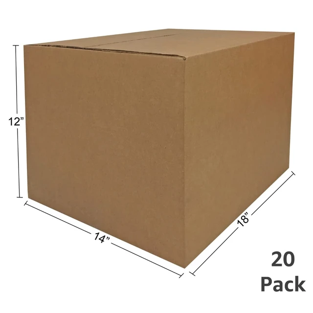 Alt view image 2 of 6 - Medium Moving Boxes 18"L x 14"W x 12"H 20-Pack Corrugated Cardboard Box for Shipping, Mailing, Packing, Packaging and Storage
