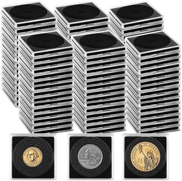 Main image of 160 Pcs Adjustable Acrylic Coin Holder, Coin Collection Cases with Sponges, Coin Snap Holder, Silver Dollar Protection Cases for Collectors, Coin Dollar Collection Supplies(20mm-40mm)