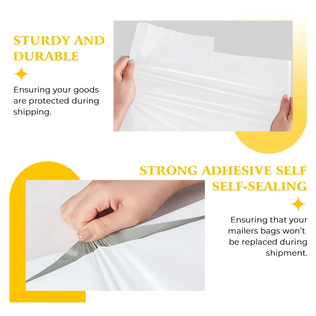 Alt view image 6 of 7 - 25Pcs Poly Mailers 17.7x22 Inch Large Shipping Bags for Clothes Strong Self Adhesive Mailers Poly Bags Shipping Envelopes, Waterproof Mailing Envelopes for Packaging Clothing Shoe Box White
