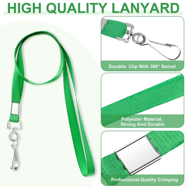 Alt view image 3 of 7 - 100 Sets Name Tag Lanyards Bulk, Plastic Badge Holders, Green Clear Plastic Horizontal Lanyard,Cruise Necklace,with ID Badge Holder,for Business School Events Conferences
