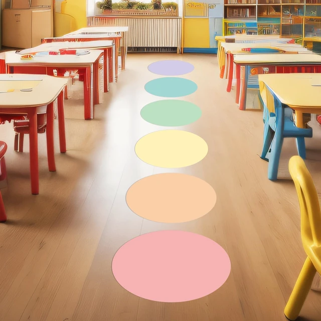 Alt view image 5 of 7 - 24 Pack Colorful Dry Erase Dots Circle Spot for Classroom, Candy Colors 10.5 Inch, Table Removable Vinyl Desktop Stickers Spots Wall Decals, for 100th Day of School Teacher Students Home