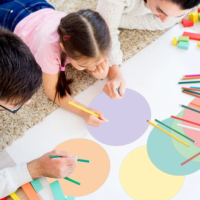 Alt view image 6 of 7 - 24 Pack Colorful Dry Erase Dots Circle Spot for Classroom, Candy Colors 10.5 Inch, Table Removable Vinyl Desktop Stickers Spots Wall Decals, for 100th Day of School Teacher Students Home