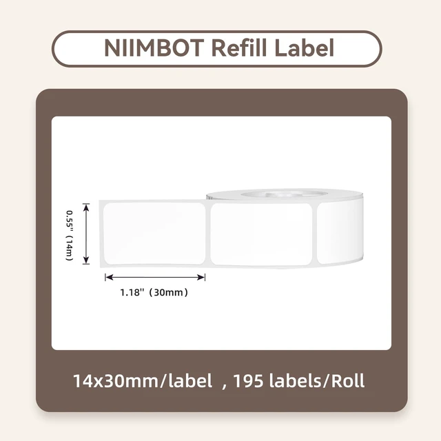 Alt view image 3 of 7 - D110/D11/D101 Labels, 0.55"×1.18"(14×30mm), 195 Labels/Roll, White 3 Rolls of Self-Adhesive Labeling Tape Replacement, Waterproof Thermal Label Refills for Home Office School Organization