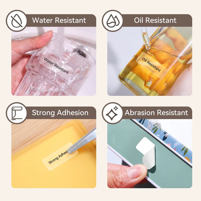 Alt view image 7 of 7 - D110/D11/D101 Labels, 0.55"×1.18"(14×30mm), 195 Labels/Roll, White 3 Rolls of Self-Adhesive Labeling Tape Replacement, Waterproof Thermal Label Refills for Home Office School Organization