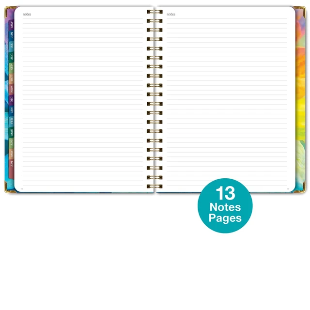 Alt view image 7 of 7 - HARDCOVER Academic Year 2026-2027 Planner: 14 Months (May 2026 Through June 2027) 8.5"x 11" Daily Weekly Monthly Planner Yearly Agenda. Bookmark, Pocket Folder and Sticky Note Set (Rainbow Petals)