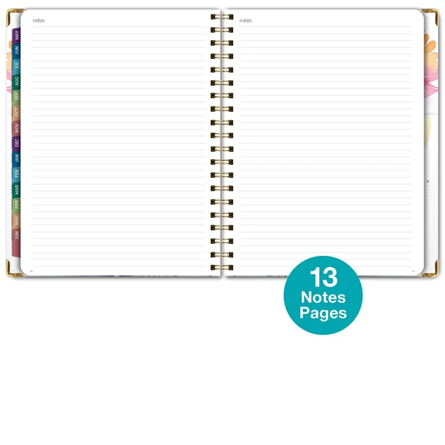 Alt view image 7 of 7 - HARDCOVER Academic Year 2026-2027 Planner: 14 Months (May 2026 Through June 2027) 8.5"x 11" Daily Weekly Monthly Planner Yearly Agenda. Bookmark, Pocket Folder and Sticky Note Set (Rainbow Floral)