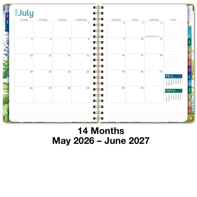 Alt view image 5 of 7 - HARDCOVER Academic Year 2026-2027 Planner: 14 Months (May 2026 Through June 2027) 8.5"x 11" Daily Weekly Monthly Planner Yearly Agenda. Bookmark, Pocket Folder and Sticky Note Set (Tree Seasons)