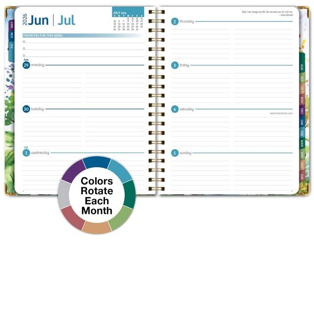 Alt view image 6 of 7 - HARDCOVER Academic Year 2026-2027 Planner: 14 Months (May 2026 Through June 2027) 8.5"x 11" Daily Weekly Monthly Planner Yearly Agenda. Bookmark, Pocket Folder and Sticky Note Set (Tree Seasons)