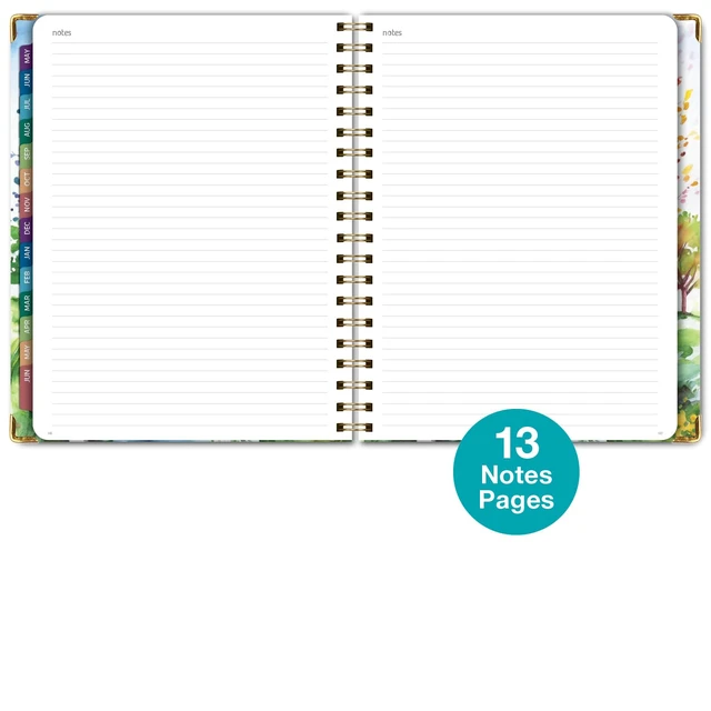 Alt view image 7 of 7 - HARDCOVER Academic Year 2026-2027 Planner: 14 Months (May 2026 Through June 2027) 8.5"x 11" Daily Weekly Monthly Planner Yearly Agenda. Bookmark, Pocket Folder and Sticky Note Set (Tree Seasons)