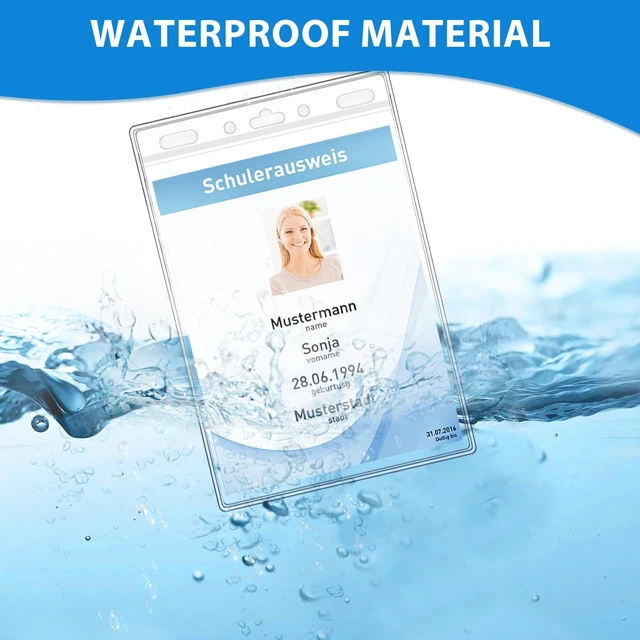 Alt view image 3 of 7 - Vertical Card Holders 4x6 100 Pack Clear Open Top Badge Holders for ID Cards, Passports, Name Tags and Event Credentials