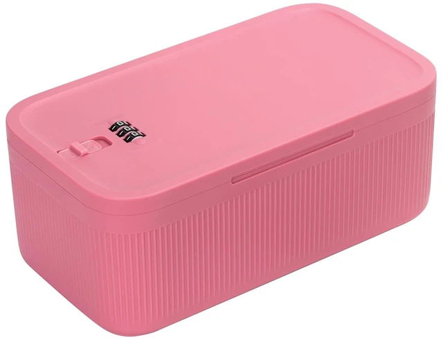 Main image of Lockable Storage Box,Medicine Lock Box Travel Case,Refrigerator Bin Container for Food,Medicines,Snacks,Locking Mobile Cell Phone Device Jail,Lockbox for Office,Home,School,Father Gift (Berry Small)