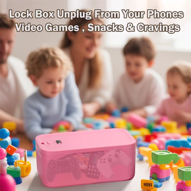 Alt view image 5 of 7 - Lockable Storage Box,Medicine Lock Box Travel Case,Refrigerator Bin Container for Food,Medicines,Snacks,Locking Mobile Cell Phone Device Jail,Lockbox for Office,Home,School,Father Gift (Berry Small)