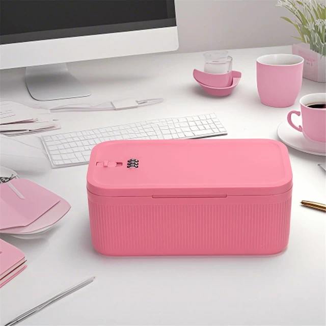 Alt view image 7 of 7 - Lockable Storage Box,Medicine Lock Box Travel Case,Refrigerator Bin Container for Food,Medicines,Snacks,Locking Mobile Cell Phone Device Jail,Lockbox for Office,Home,School,Father Gift (Berry Small)