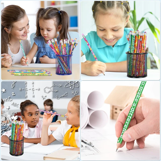 Alt view image 7 of 7 - 200 Pcs Motivational Pencils Bulk, Rainbow Inspirational School Pencils for Classroom, Cute Pencil with Encourage Positive Sayings, Back to School Supplies for Kids Student Teacher Classroom Reward