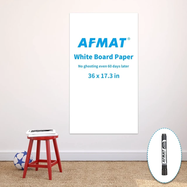 Main image of WS40 Whiteboard Sticker, 17.3" x 36" Dry Erase Wallpaper, Peel and Stick White Board for Wall, Stain-Proof Whiteboard Contact Paper Roll, Dry Erase Board Stick on for Office/Classroom, 1 Marker