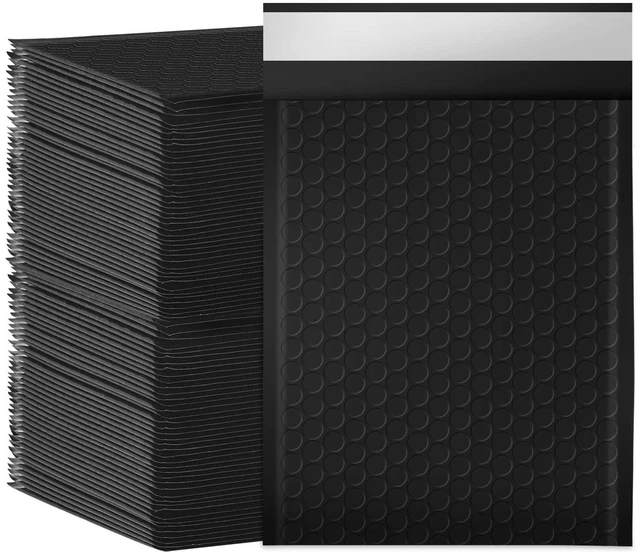 Main image of Bubble Mailers 6x10" 100 Pack Black Padded Envelopes Waterproof Usable Size 6x9 Self-Seal Padded Mailing Envelopes Bubble Opaque Padded Mailer for Small Businesses Envelope Mailers#0