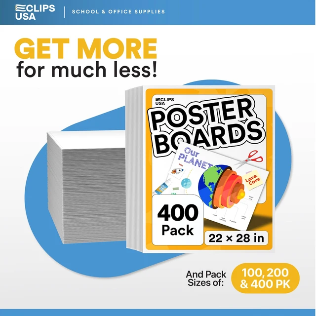 Alt view image 6 of 6 - Poster Board White Poster Paper 22x28 Large Poster Board Bulk School Supplies 100 Pack (White 22x28)