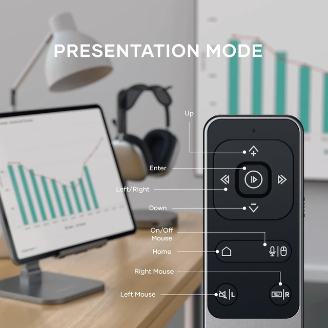 Alt view image 4 of 7 - R2 Bluetooth Remote Control, Presentation & Media Mode For MacBook, iPad, not compatible with Windows 10/11