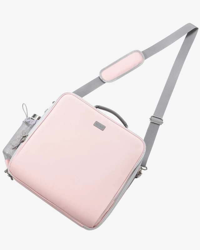Alt view image 7 of 7 - Zipper Binder 3 Inch D-Ring 3 Ring with Water Bottle Holder Binder with Strap for School/Office, 700 Sheet Capacity-Multiple Pockets, Fit for 13" Tablet/Laptop, Pink